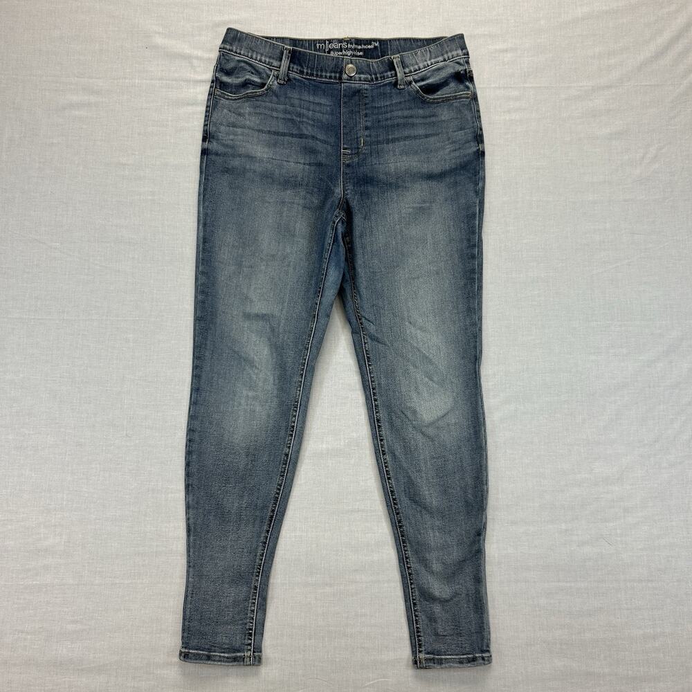 Maurices M Jeans Jeggings Women's L Blue Super High Rise Skinny Denim Pockets